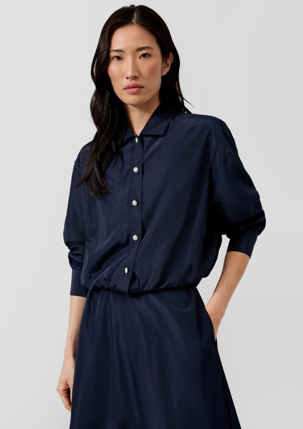 Hemdbluse im Relaxed Fit mit Elastiksaum