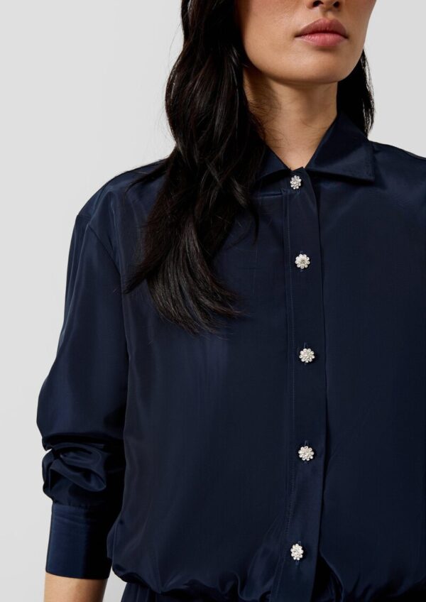 Hemdbluse im Relaxed Fit mit Elastiksaum