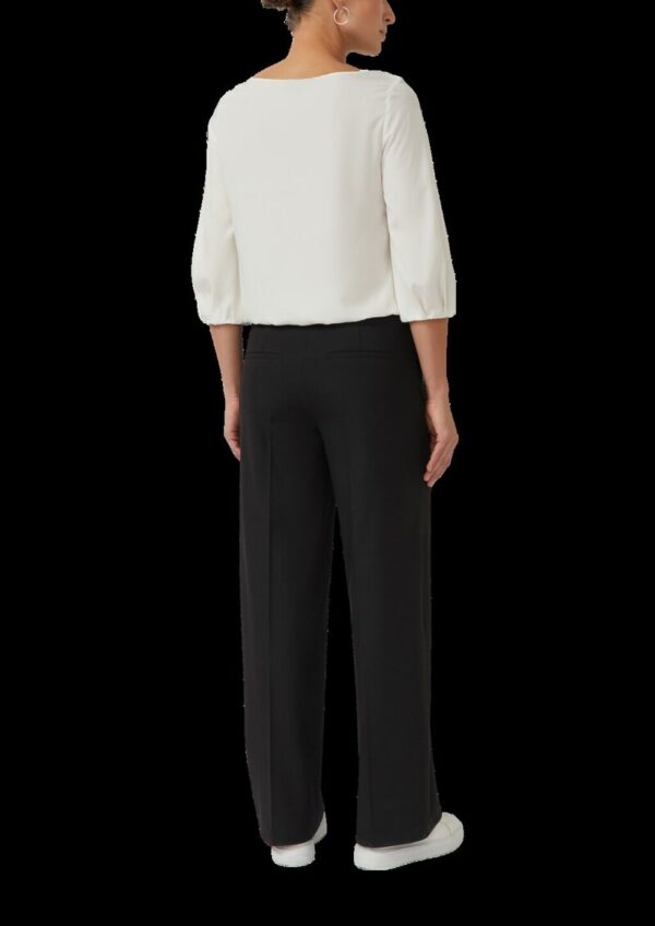 Modalmix-Bluse mit U-Boot-Ausschnitt und Gummibündchen