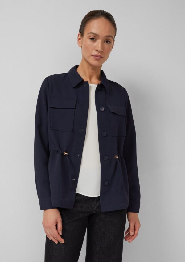 Leichte Twill-Jacke mit Tunnelzug an der Taille