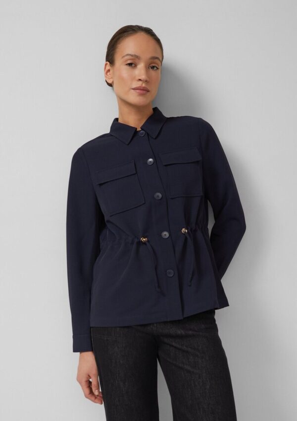 Leichte Twill-Jacke mit Tunnelzug an der Taille