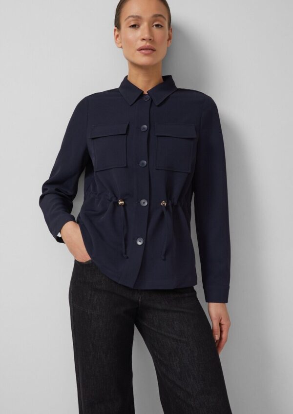 Leichte Twill-Jacke mit Tunnelzug an der Taille