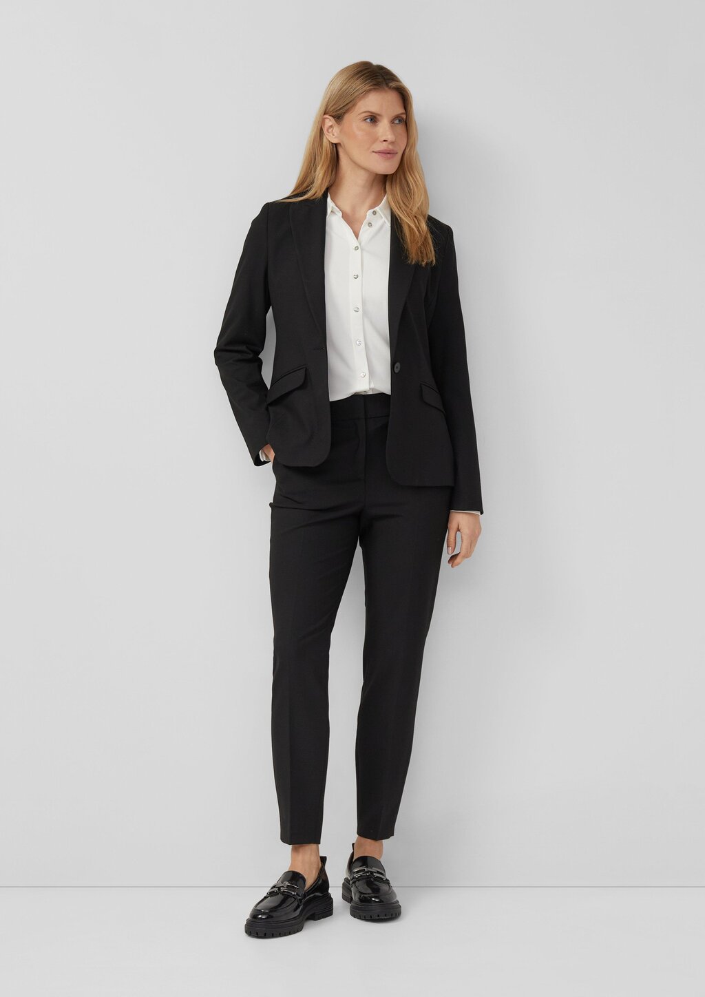 Viskosemix-Blazer im Slim Fit