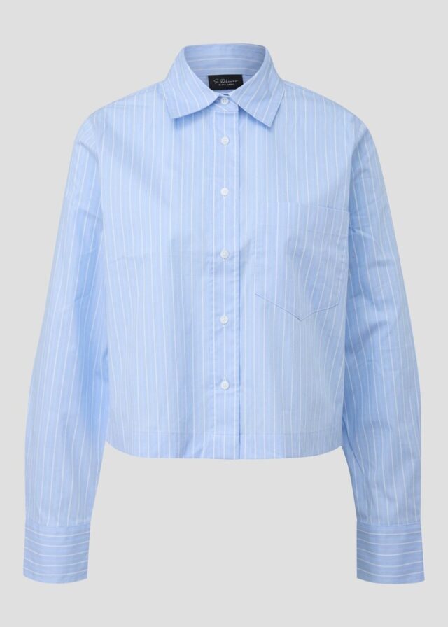 Verkürzte Hemdbluse aus Popeline