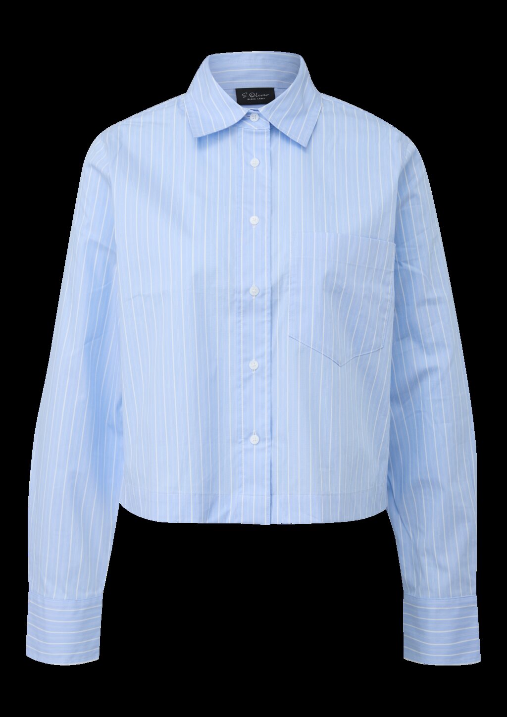 Verkürzte Hemdbluse aus Popeline