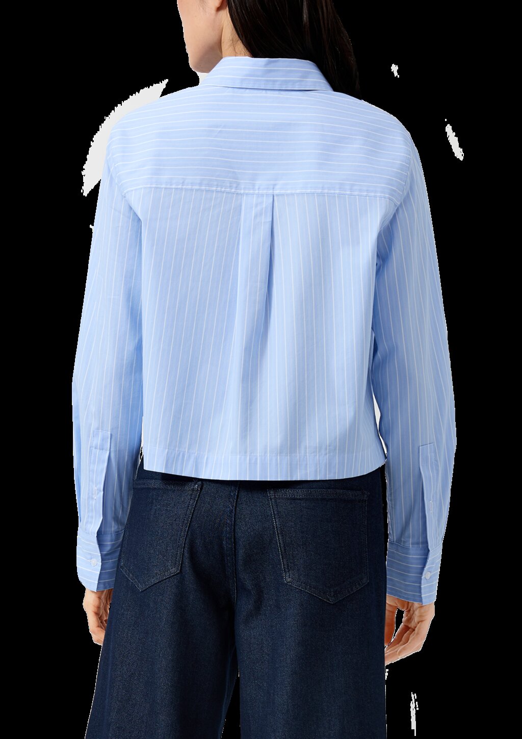 Verkürzte Hemdbluse aus Popeline