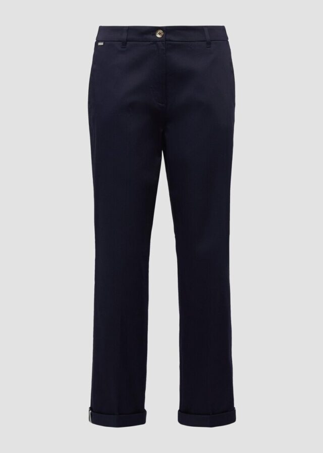 Chino aus Baumsatin mit Turn-up