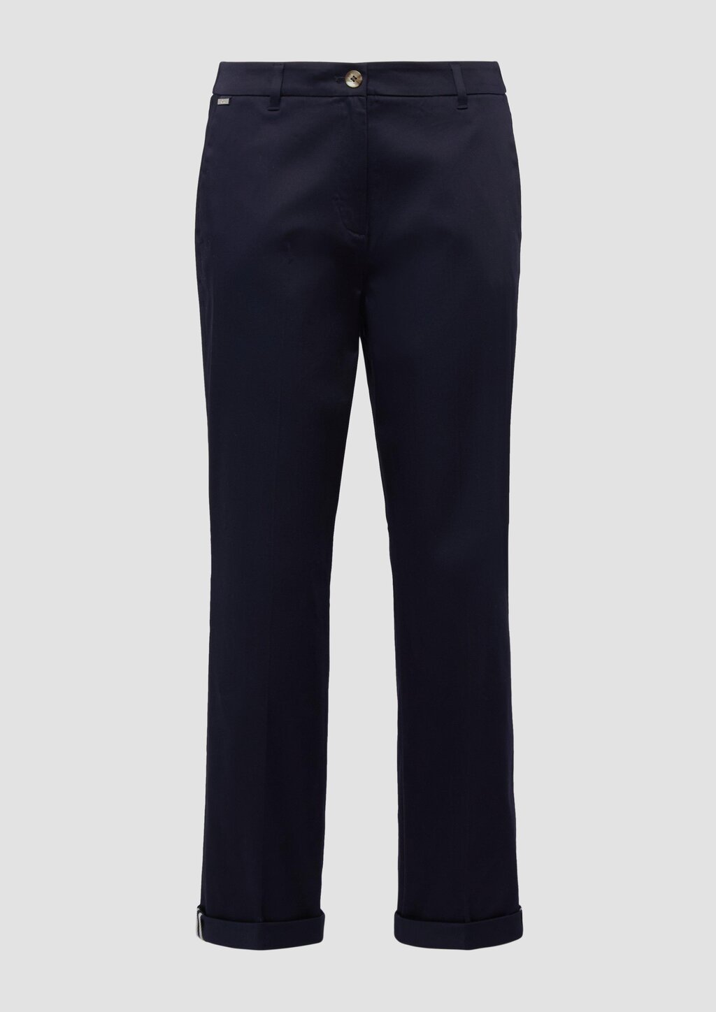 Chino aus Baumsatin mit Turn-up