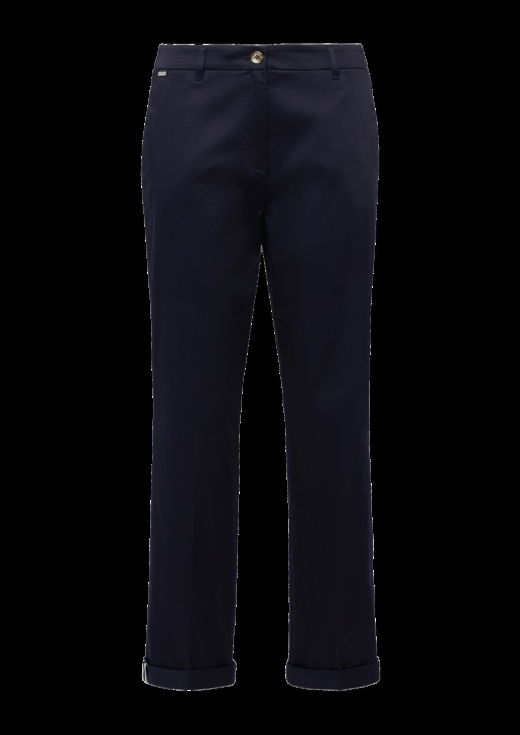 Chino aus Baumsatin mit Turn-up