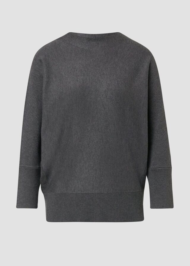 Strickpullover mit Fledermausärmeln und Rippbündchen