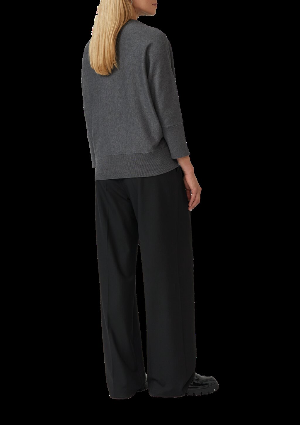 Strickpullover mit Fledermausärmeln und Rippbündchen