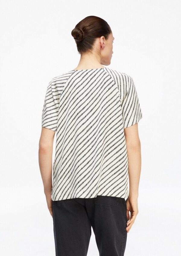 Satinbluse mit Raffung und All-over-Print