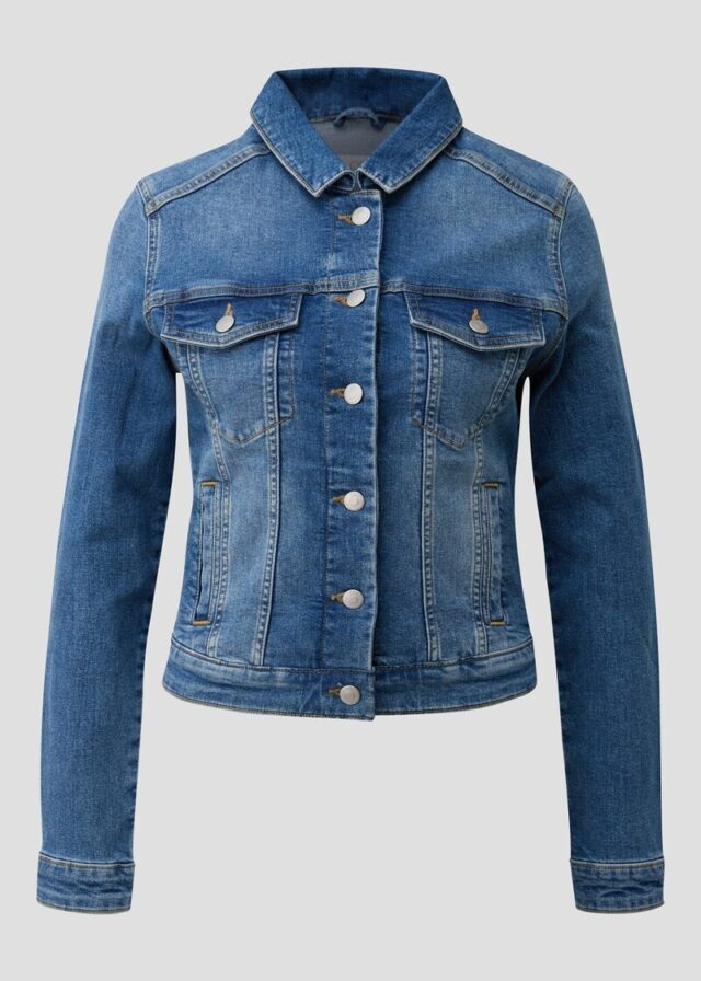 Elastische, schmal geschnittene Jeansjacke