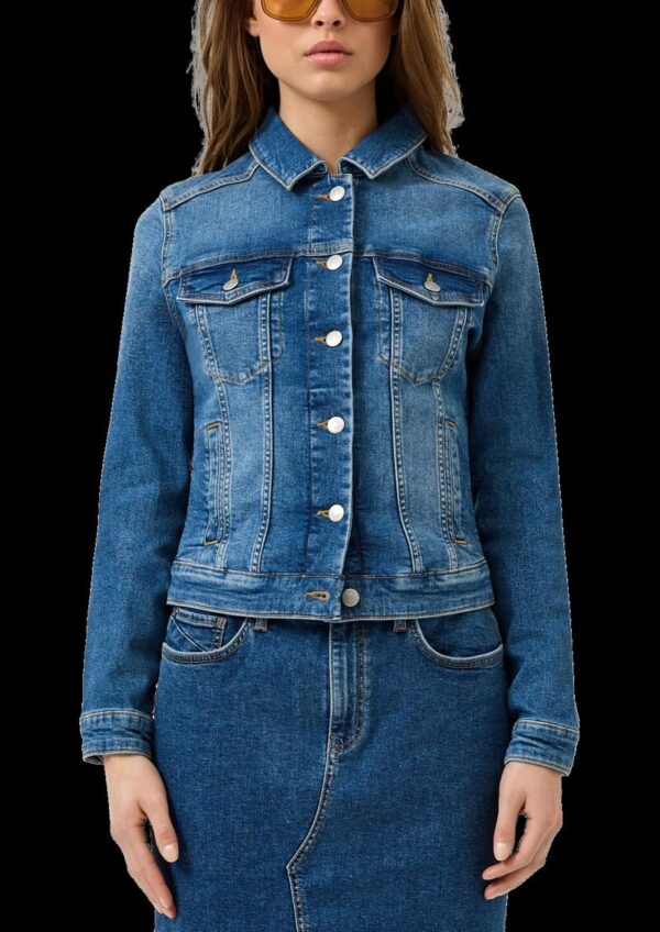 Elastische, schmal geschnittene Jeansjacke