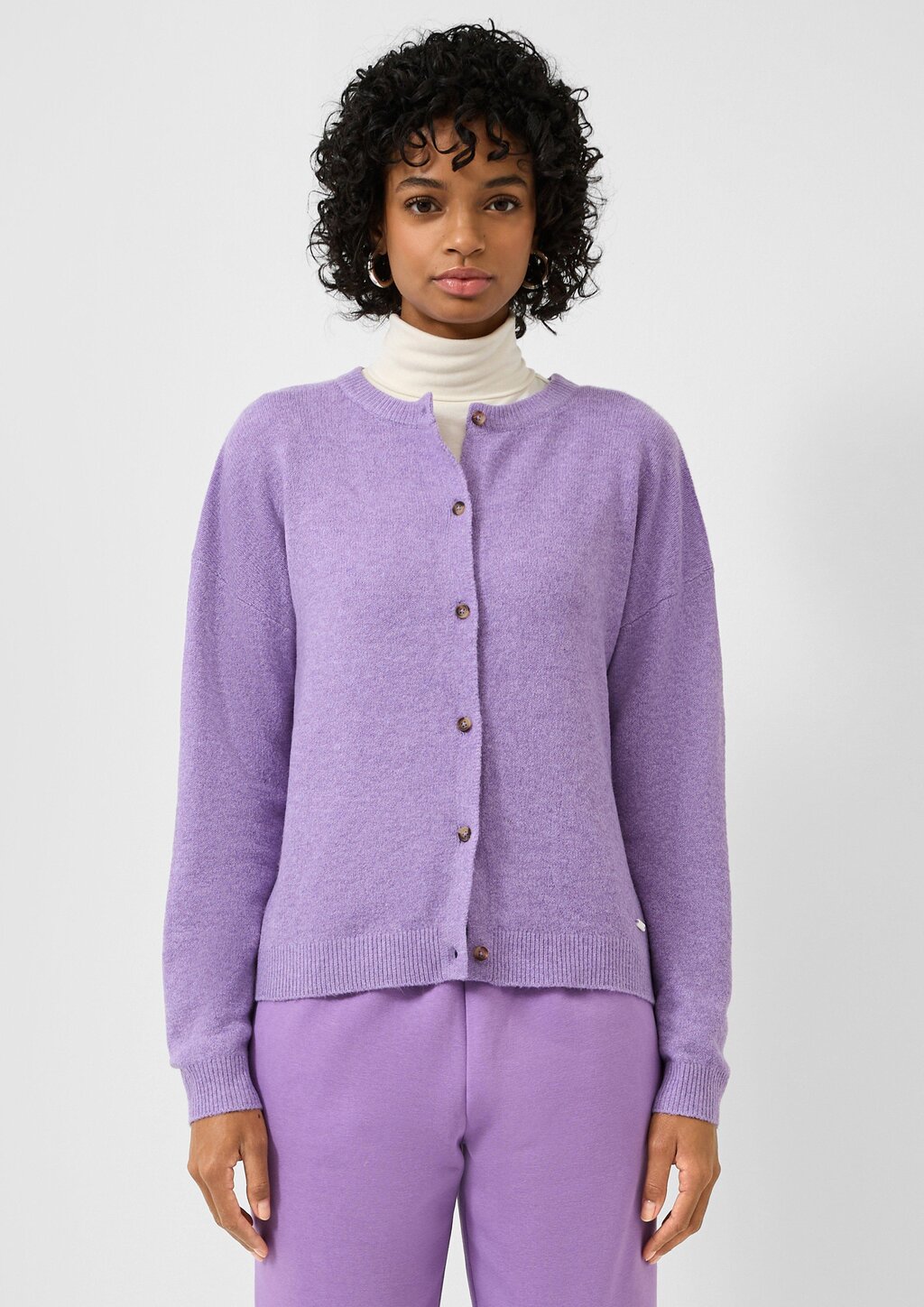 Melierte Strickjacke