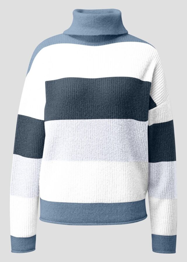 Rollkragenpullover mit Streifen