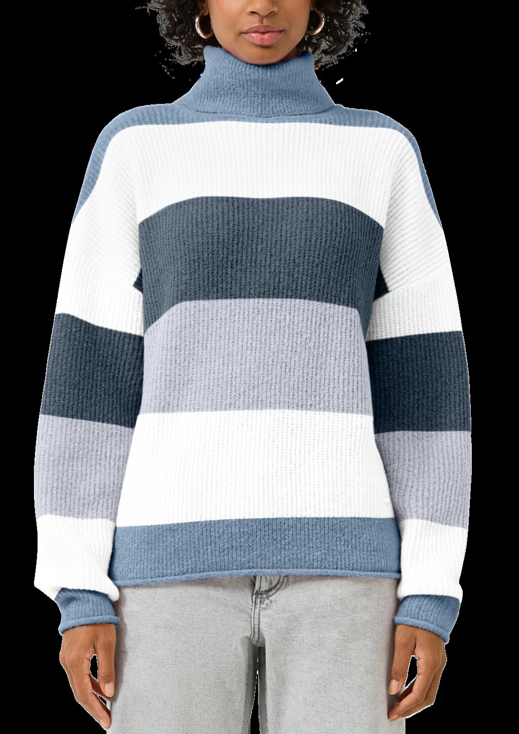 Rollkragenpullover mit Streifen