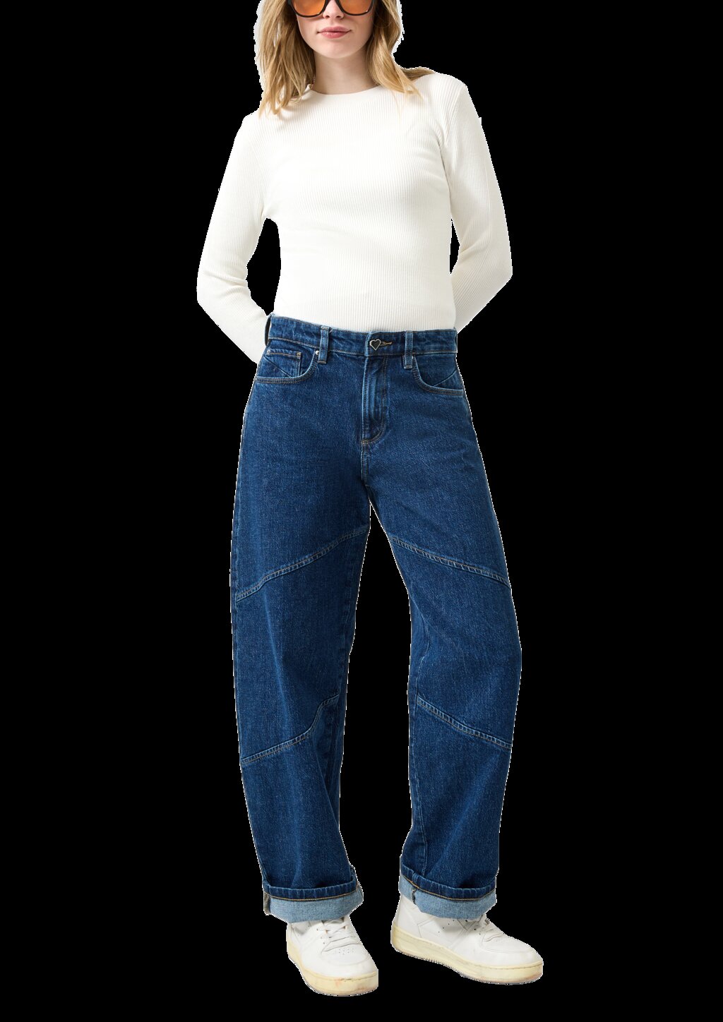 Gerippter Pullover aus Viskosemix