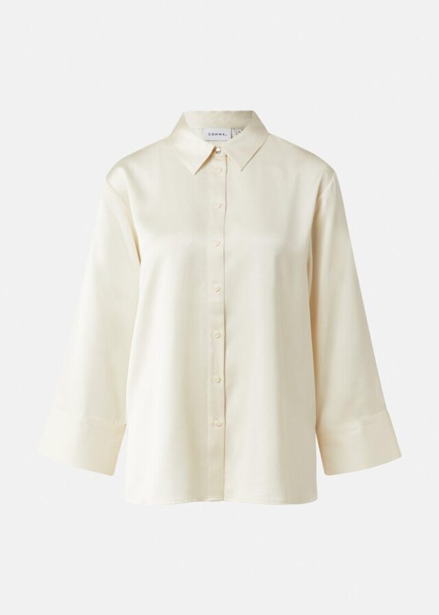 Satinbluse aus Viskose mit verstellbarer Manschette