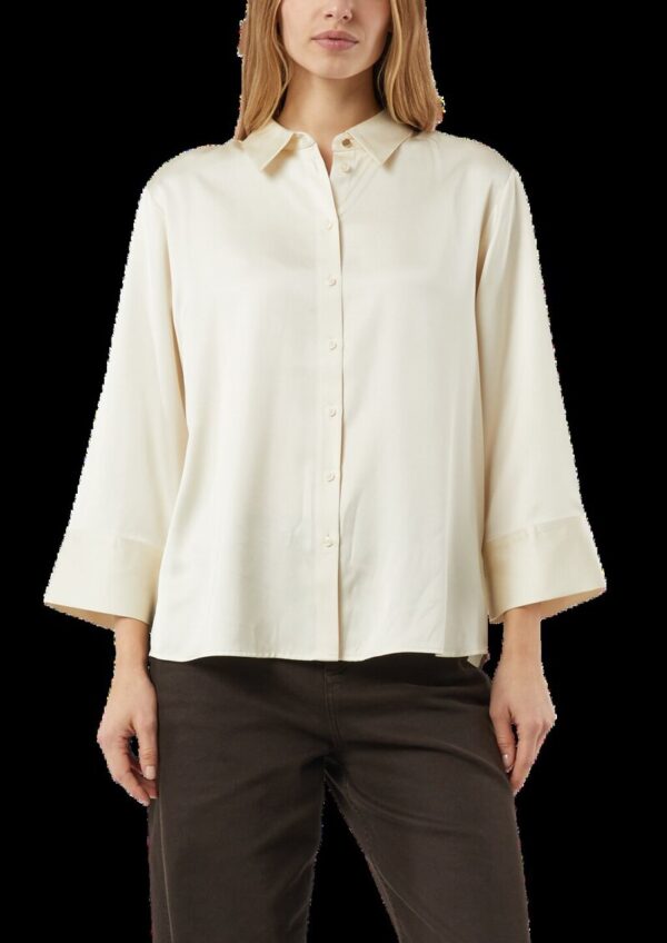 Satinbluse aus Viskose mit verstellbarer Manschette