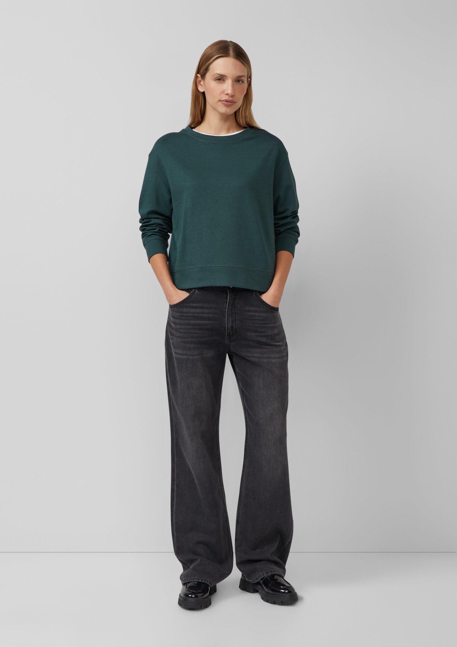 Verkürztes Sweatshirt im Relaxed Fit aus Baumwollmix