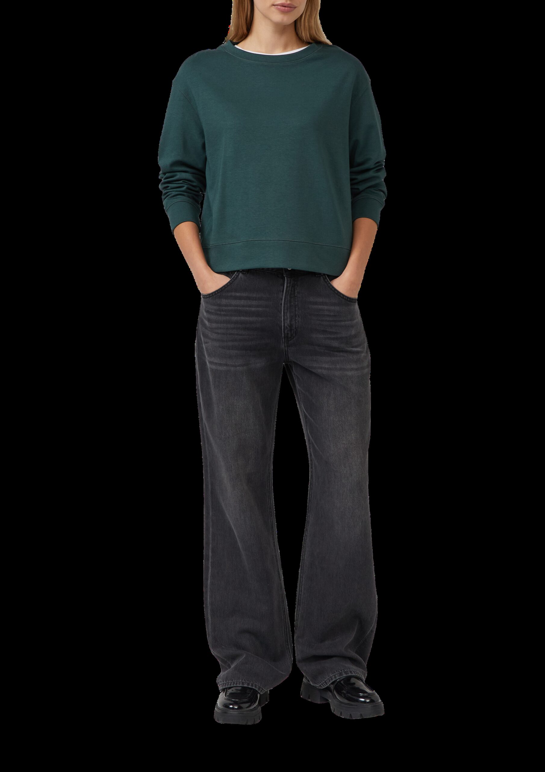 Verkürztes Sweatshirt im Relaxed Fit aus Baumwollmix