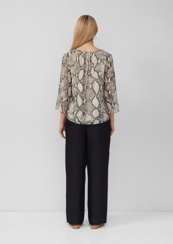 Bluse mit Schlangen-Print und Bindeband