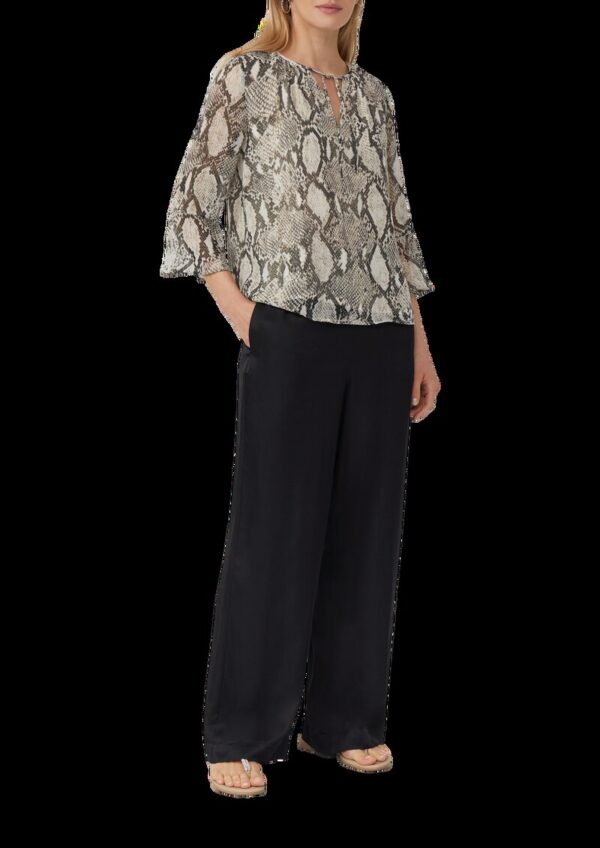 Bluse mit Schlangen-Print und Bindeband