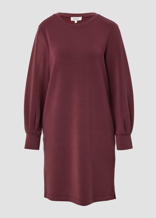 Scuba-Kleid mit weitem Arm und Eingrifftaschen