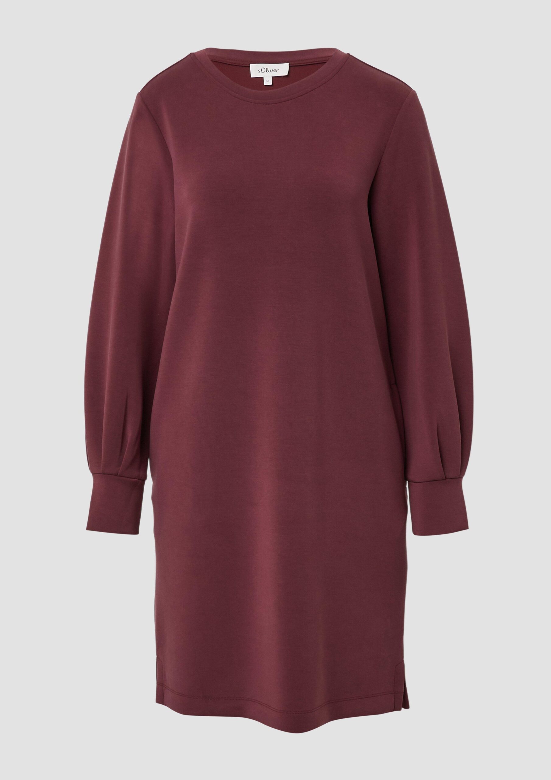 Scuba-Kleid mit weitem Arm und Eingrifftaschen