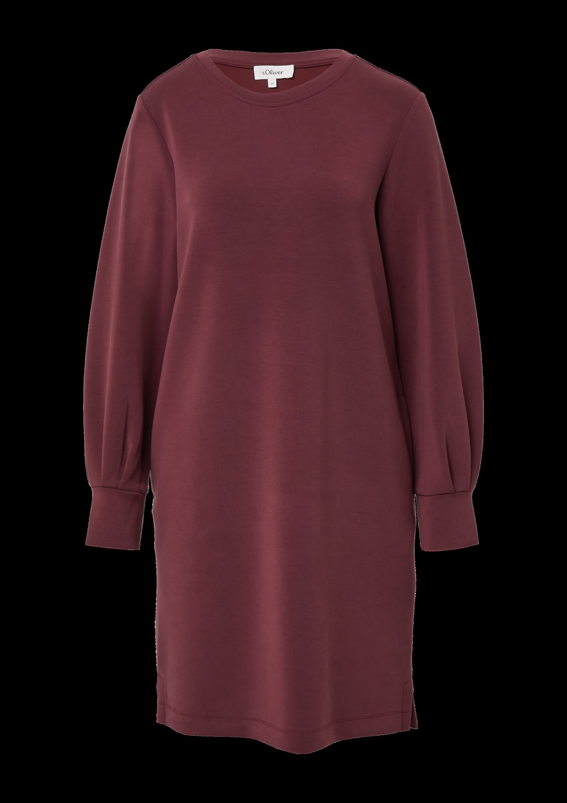 Scuba-Kleid mit weitem Arm und Eingrifftaschen