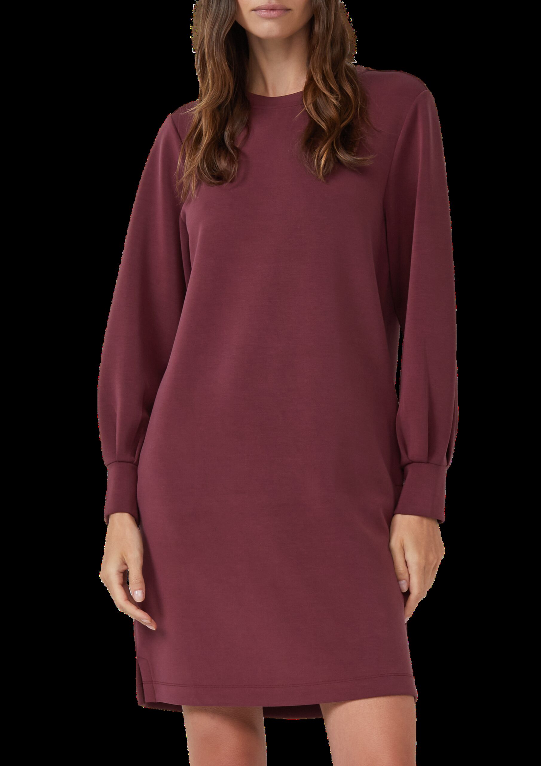 Scuba-Kleid mit weitem Arm und Eingrifftaschen