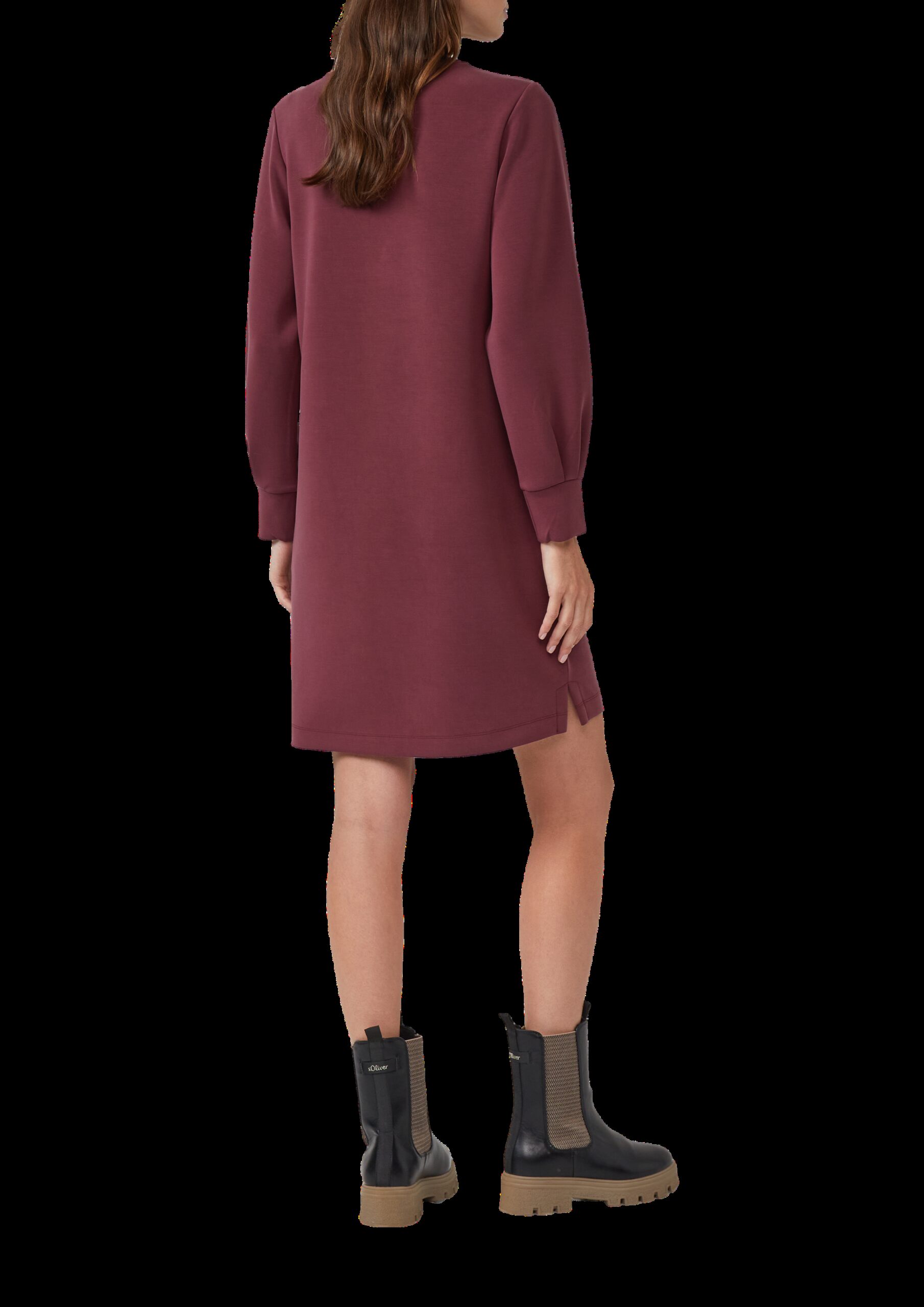 Scuba-Kleid mit weitem Arm und Eingrifftaschen