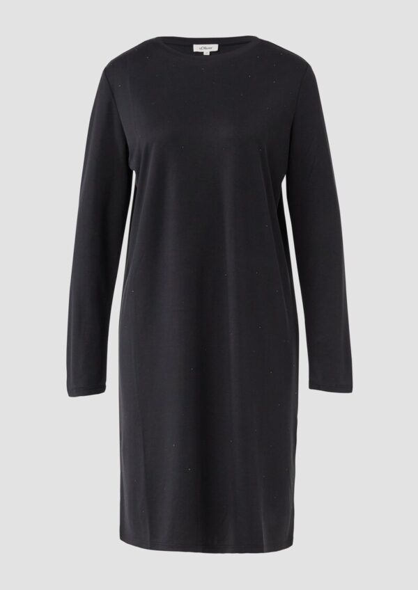 Fließendes Jersey-Kleid mit Schmucksteinen