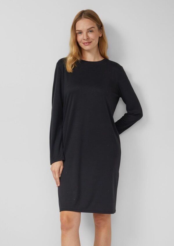 Fließendes Jersey-Kleid mit Schmucksteinen