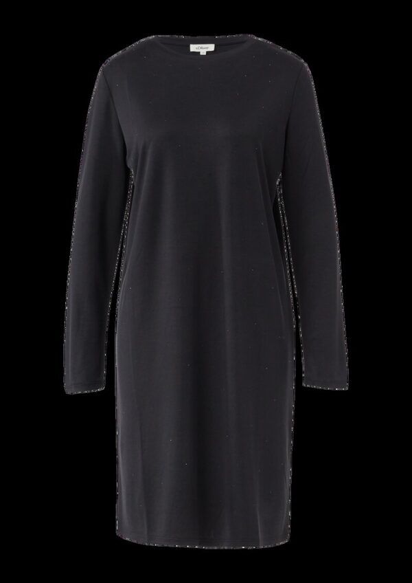 Fließendes Jersey-Kleid mit Schmucksteinen