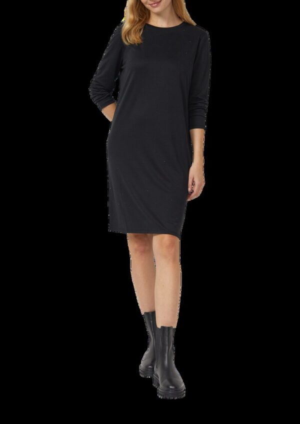 Fließendes Jersey-Kleid mit Schmucksteinen