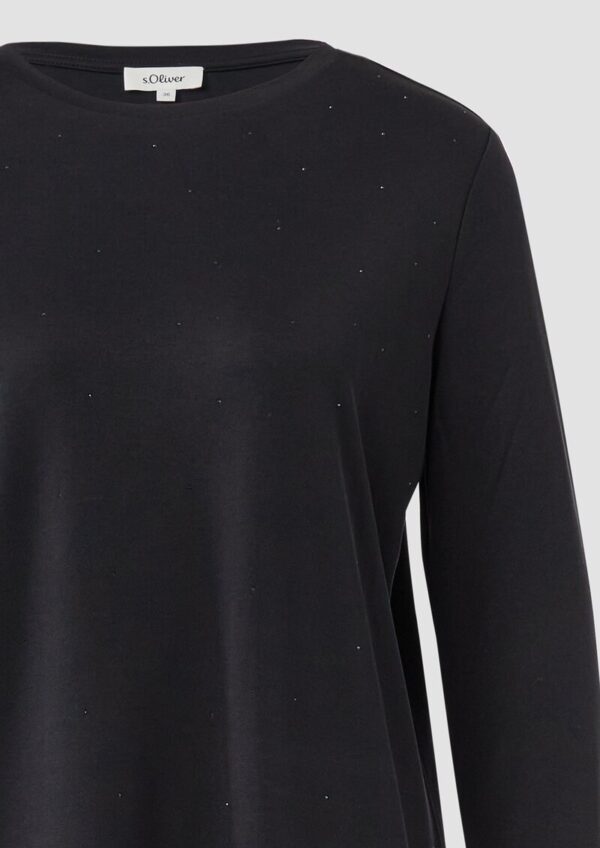 Fließendes Jersey-Kleid mit Schmucksteinen