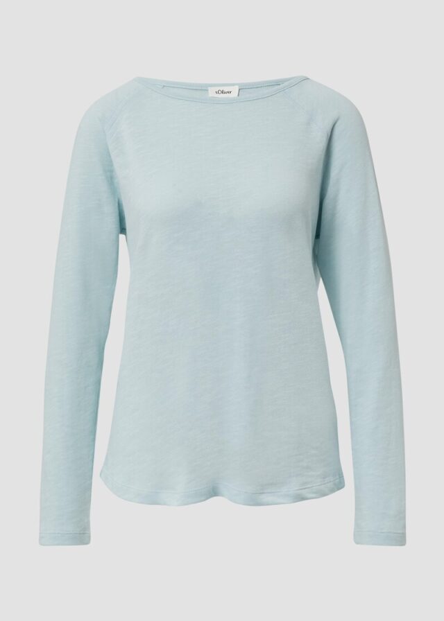 Langarmshirt mit Flammgarnstruktur