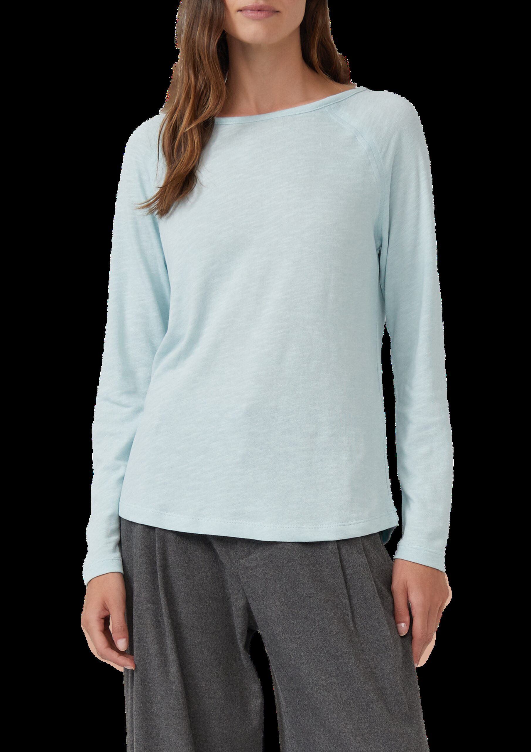 Langarmshirt mit Flammgarnstruktur