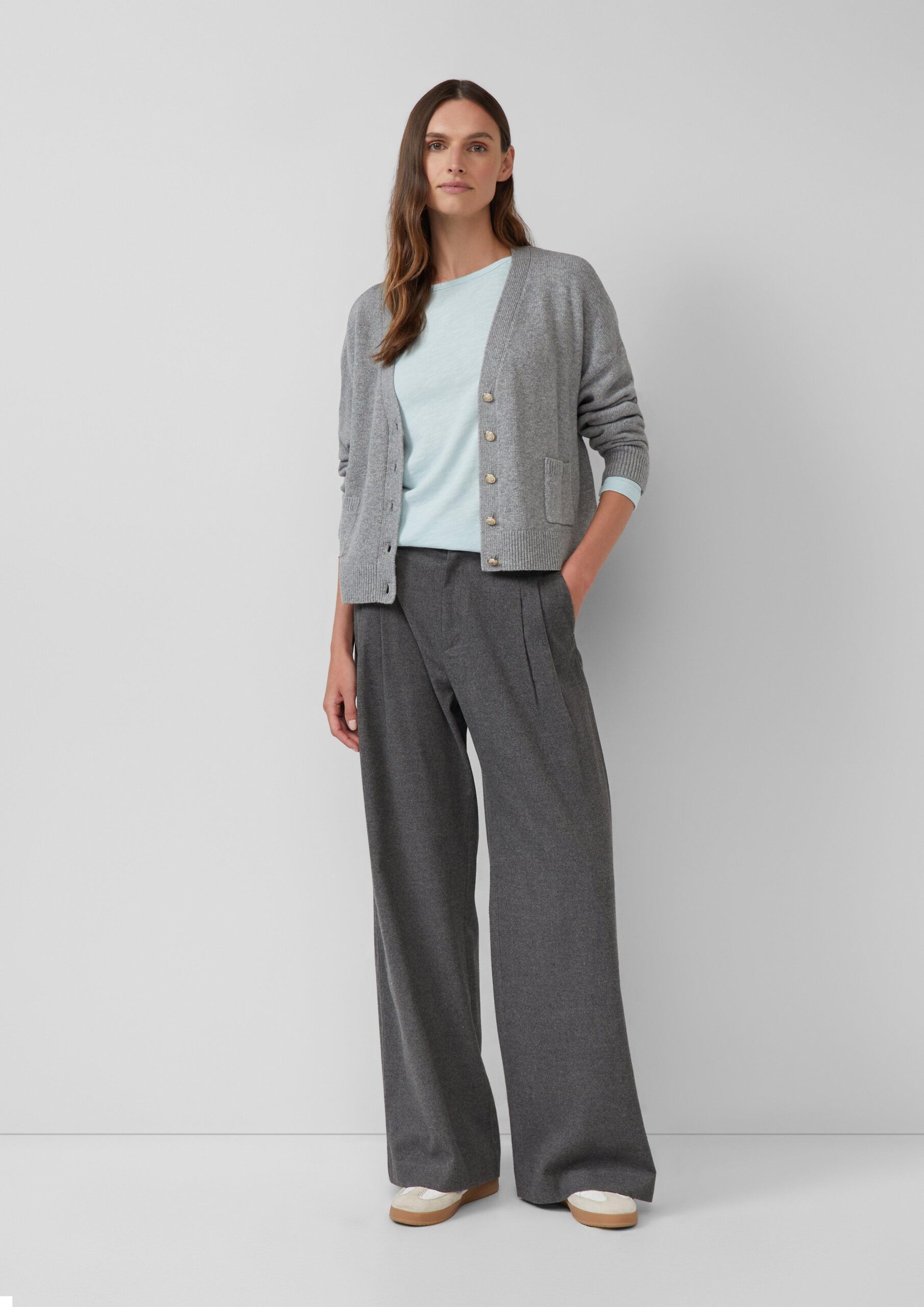 Langarmshirt mit Flammgarnstruktur