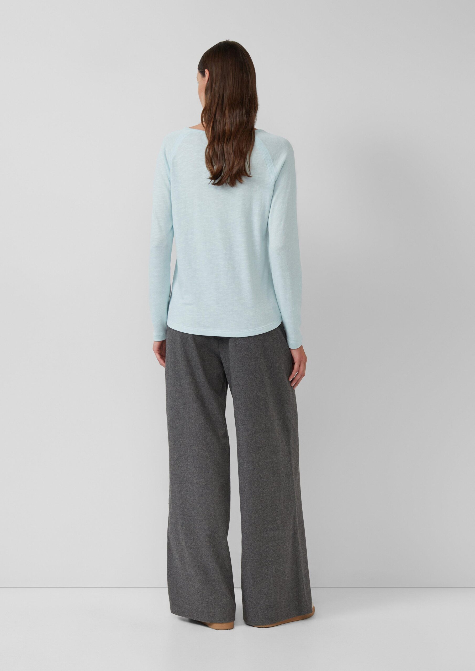 Langarmshirt mit Flammgarnstruktur