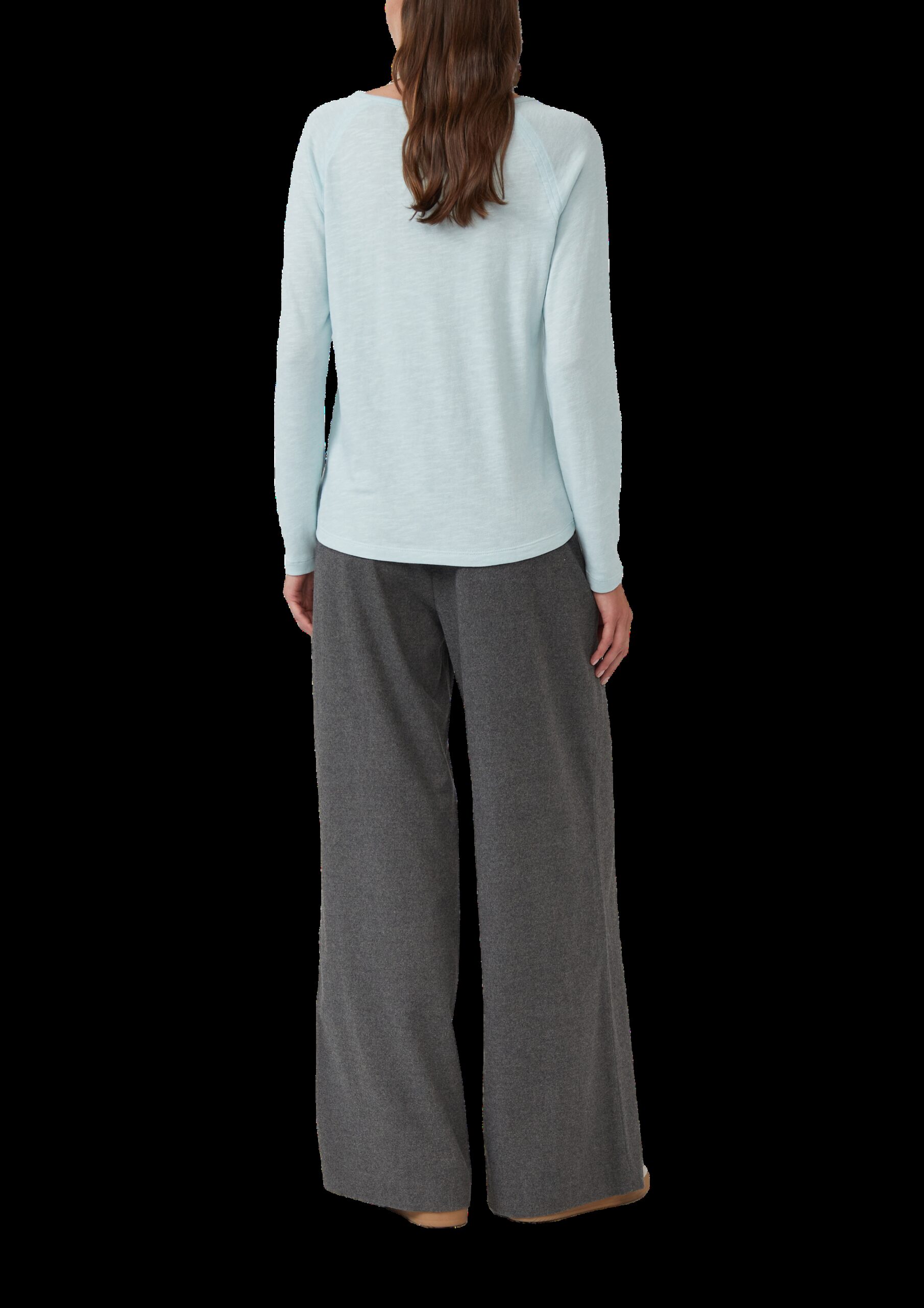 Langarmshirt mit Flammgarnstruktur