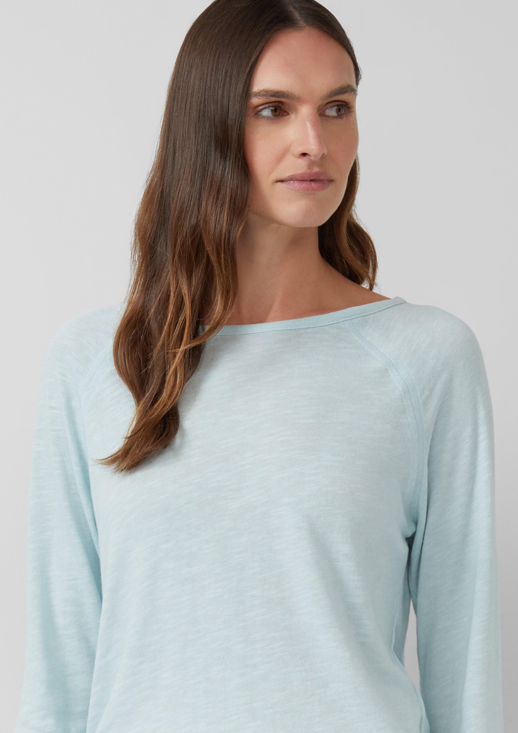 Langarmshirt mit Flammgarnstruktur