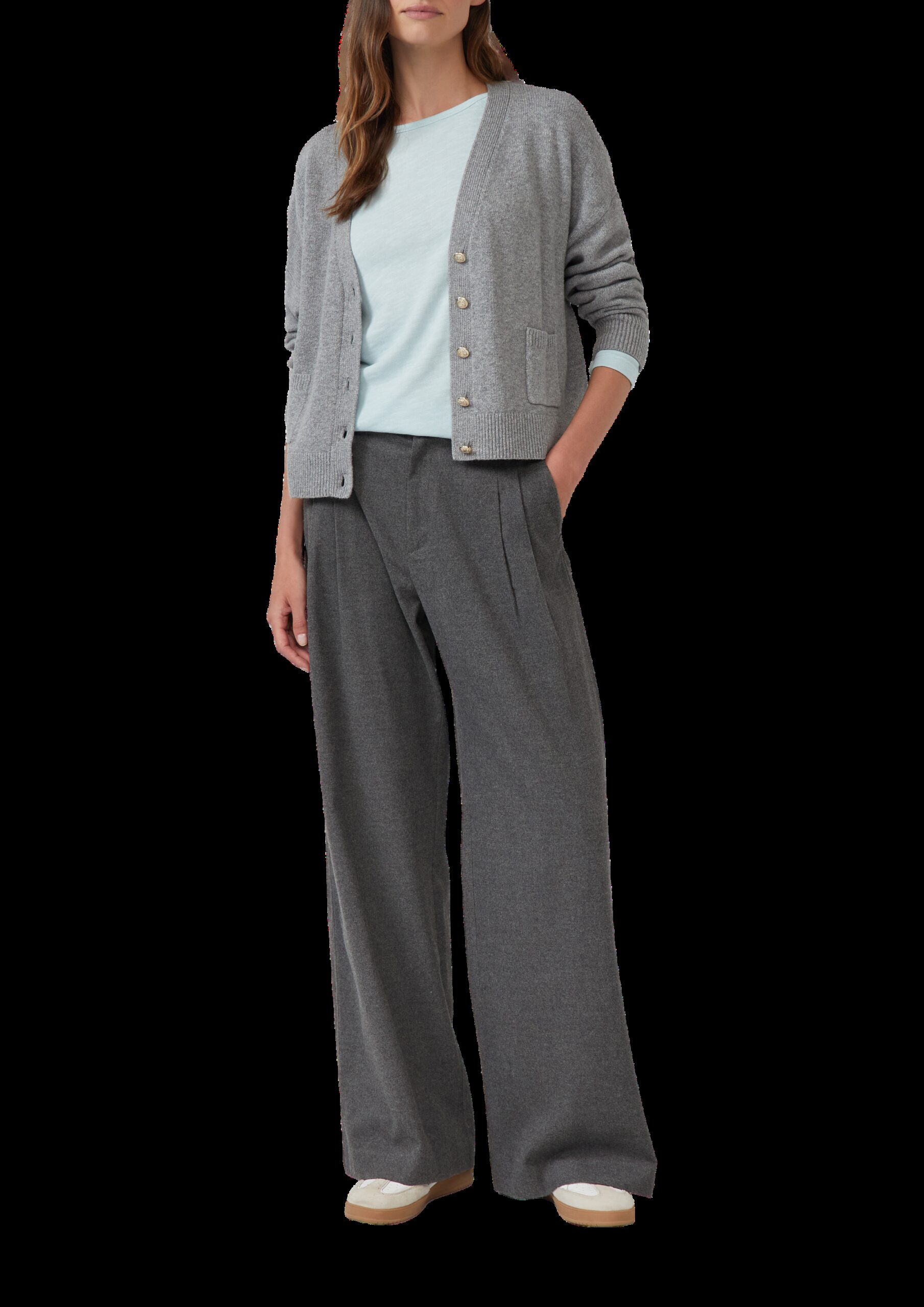 Langarmshirt mit Flammgarnstruktur