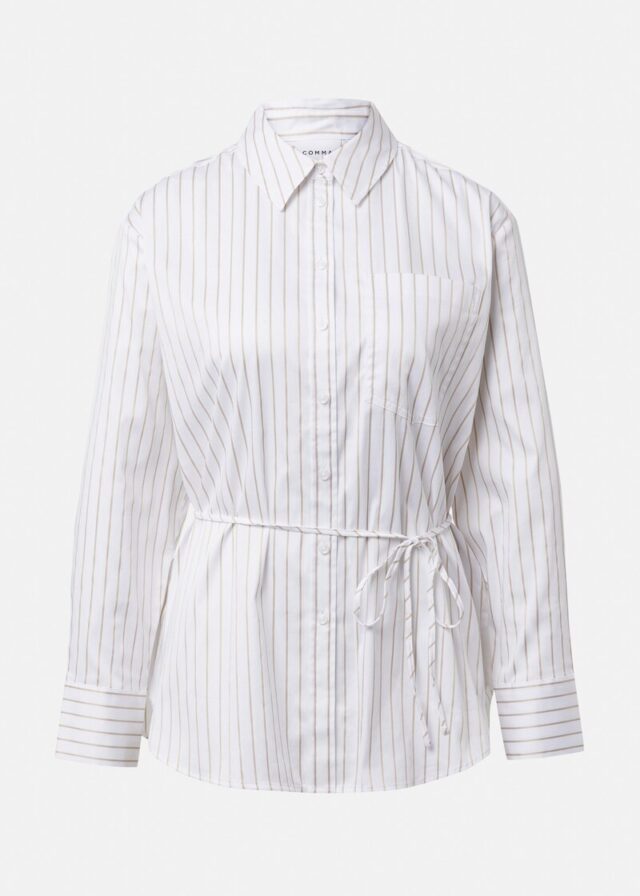 Hemdbluse aus satiniertem Baumwollstretch