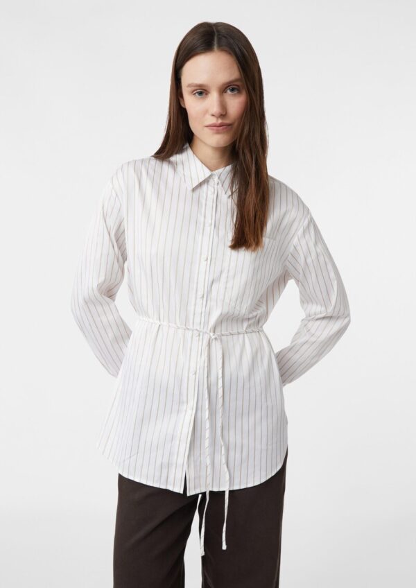 Hemdbluse aus satiniertem Baumwollstretch