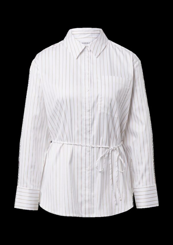 Hemdbluse aus satiniertem Baumwollstretch