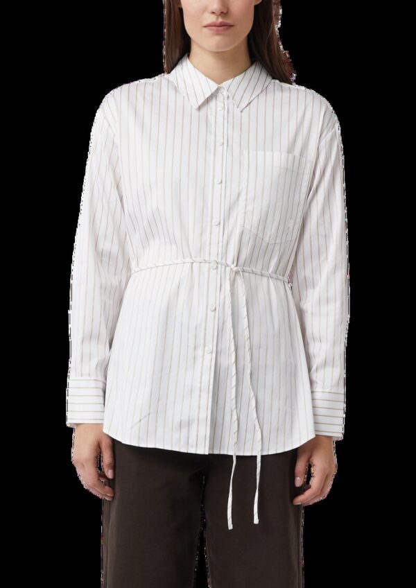 Hemdbluse aus satiniertem Baumwollstretch