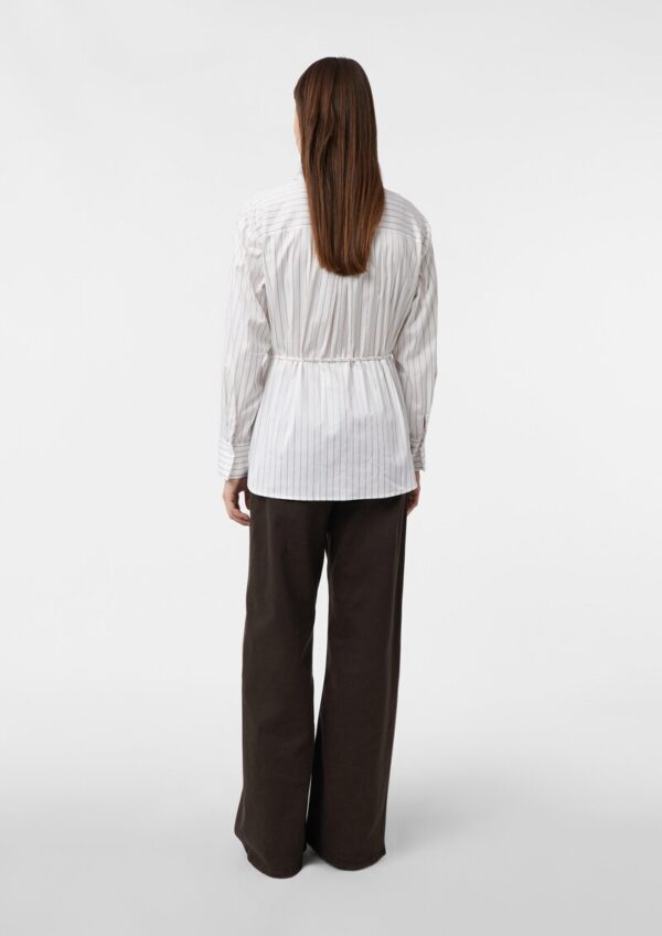 Hemdbluse aus satiniertem Baumwollstretch